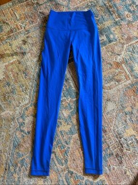 lululemon athletica Electric Blue High-Waist Leggings and Crop Tank Set